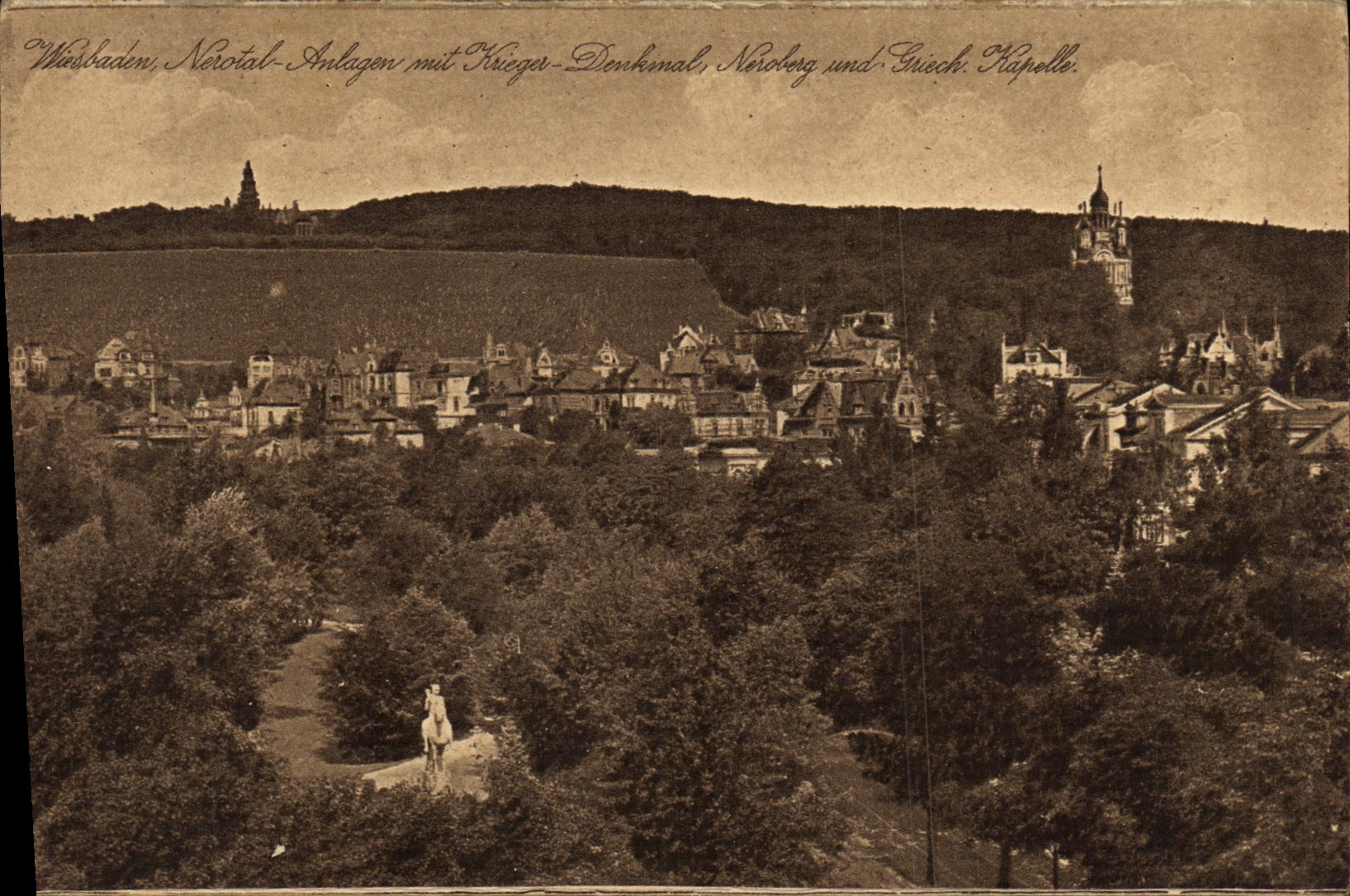 Walsbaden, Nérotal-Anlagen mit Krieger-Denkmal, Nérolberg und Griech. Kapelle — K.S.M. No. 19