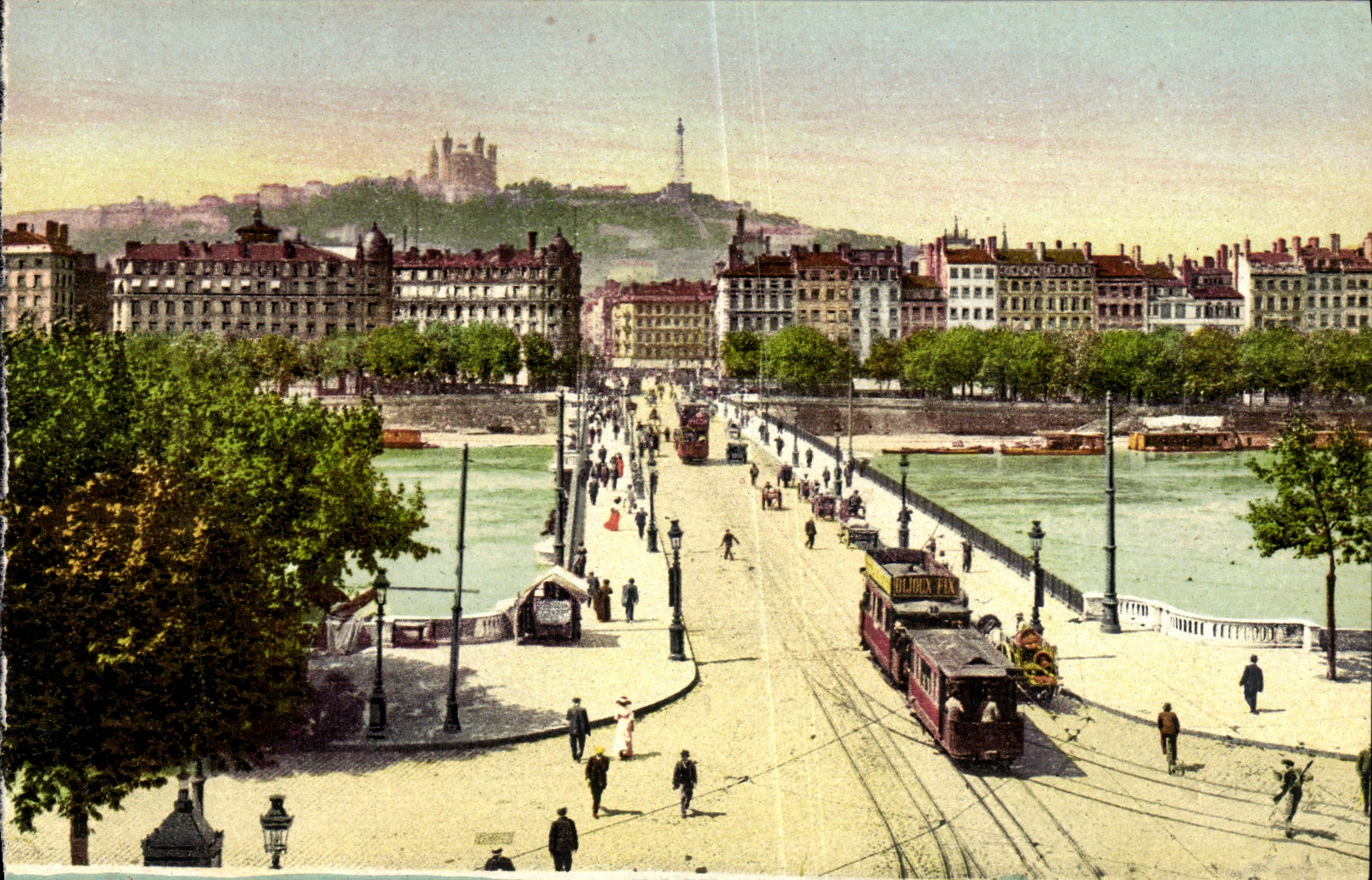 Lyon - Der Lafayette-Brücke und der Fourvière-Hügel — Verlag Französische Karteikarte, Nr. 18