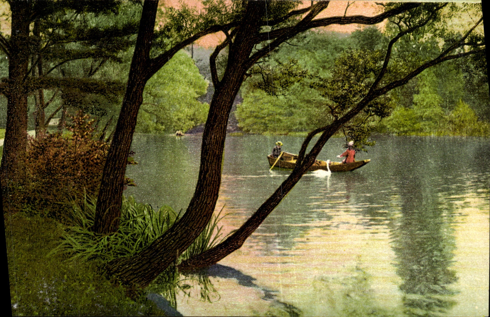 LYON — Une Promenade sur le Lac au Parc de la Tête d'Or — Carte Postale n°121
