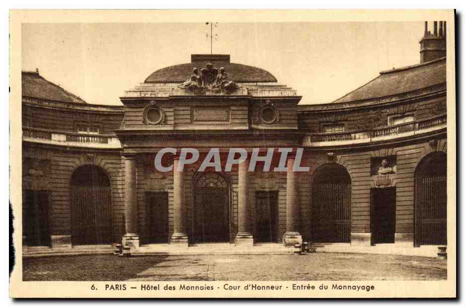 CPA Paris Hotel des Monnaies Cour d Honneur Entree du Monnayage