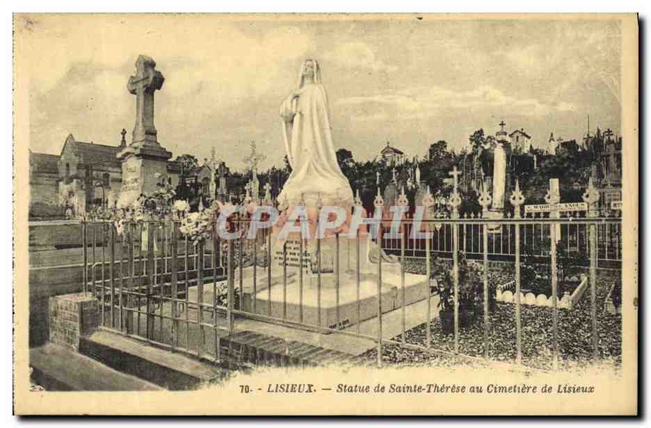 Lisieux — Statue de Sainte-Thérèse au Cimetière de Lisieux — G. Arlou, éditeur de la Closse - Nantes