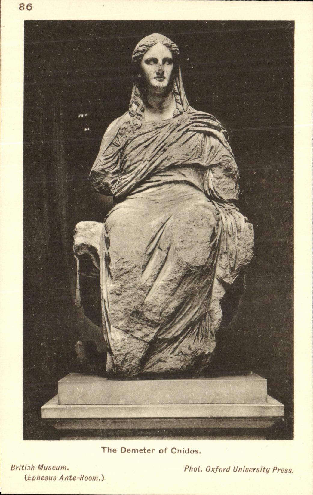 Demeter von Knidos — sitzende Statue — British Museum (Ephese Vorraum) — Oxford University Press, Nr. 86