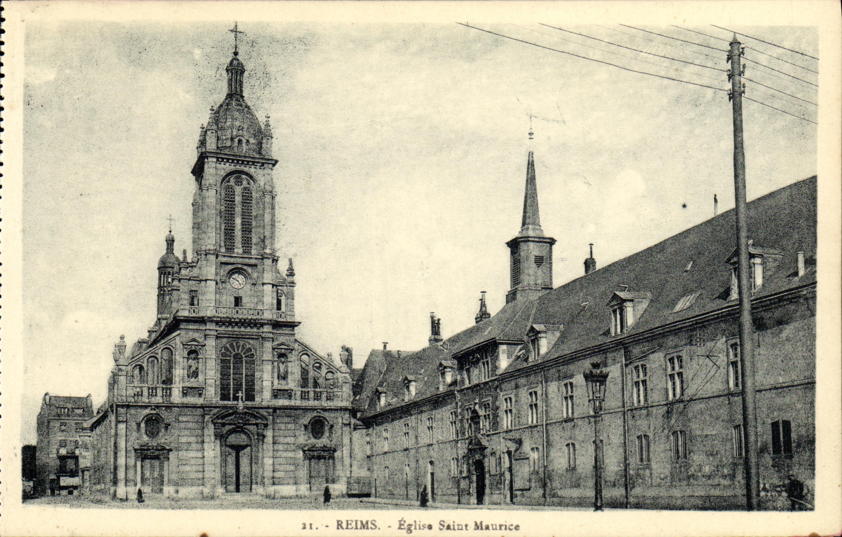 Reims - Kirche Saint Maurice — Ansicht der Kirche und ihrer Nebengebäude — Verlag Politis, Reims