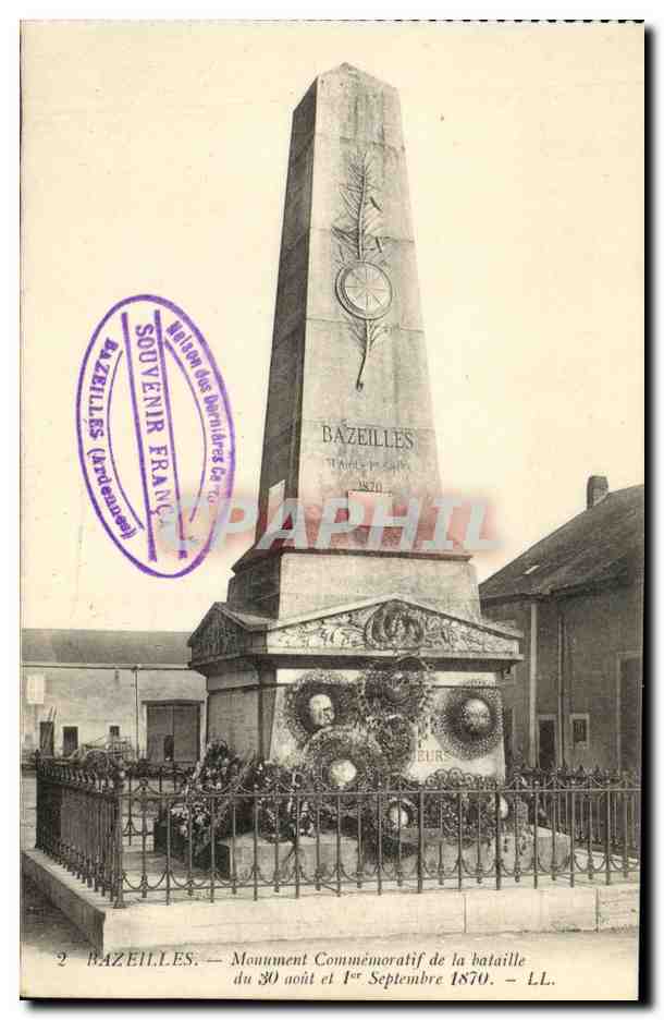 Bâzeilles — Monument commémoratif de la bataille du 30 août et 1er Septembre 1870 — Souvenir des Départements