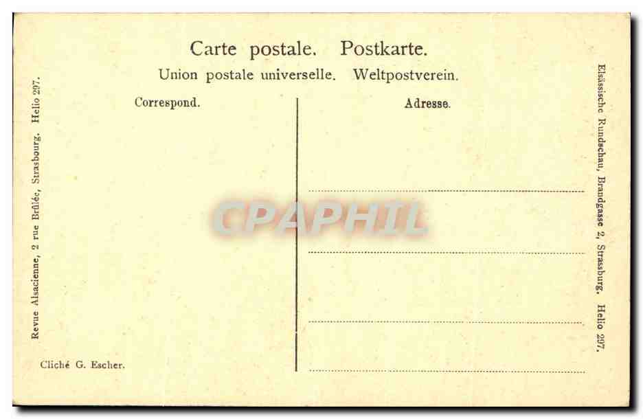CPA Strasbourg Le Pont — Rückseite