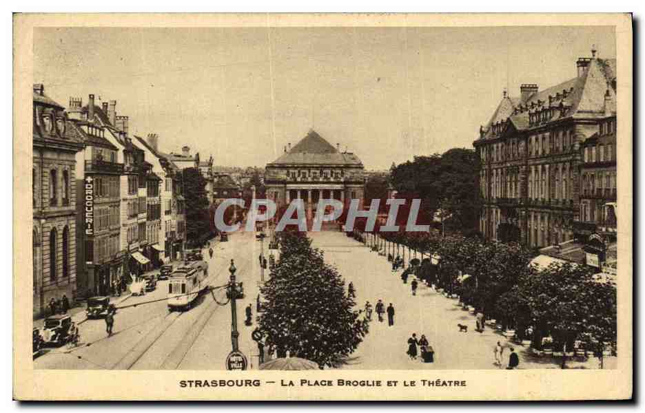 CPA Strasbourg La Plage Broglie Et Le theatre