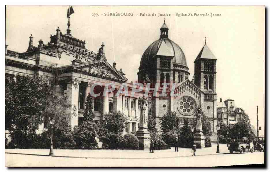 CPA Strasbourg Palais de justice Eglise St Pierre le jeune