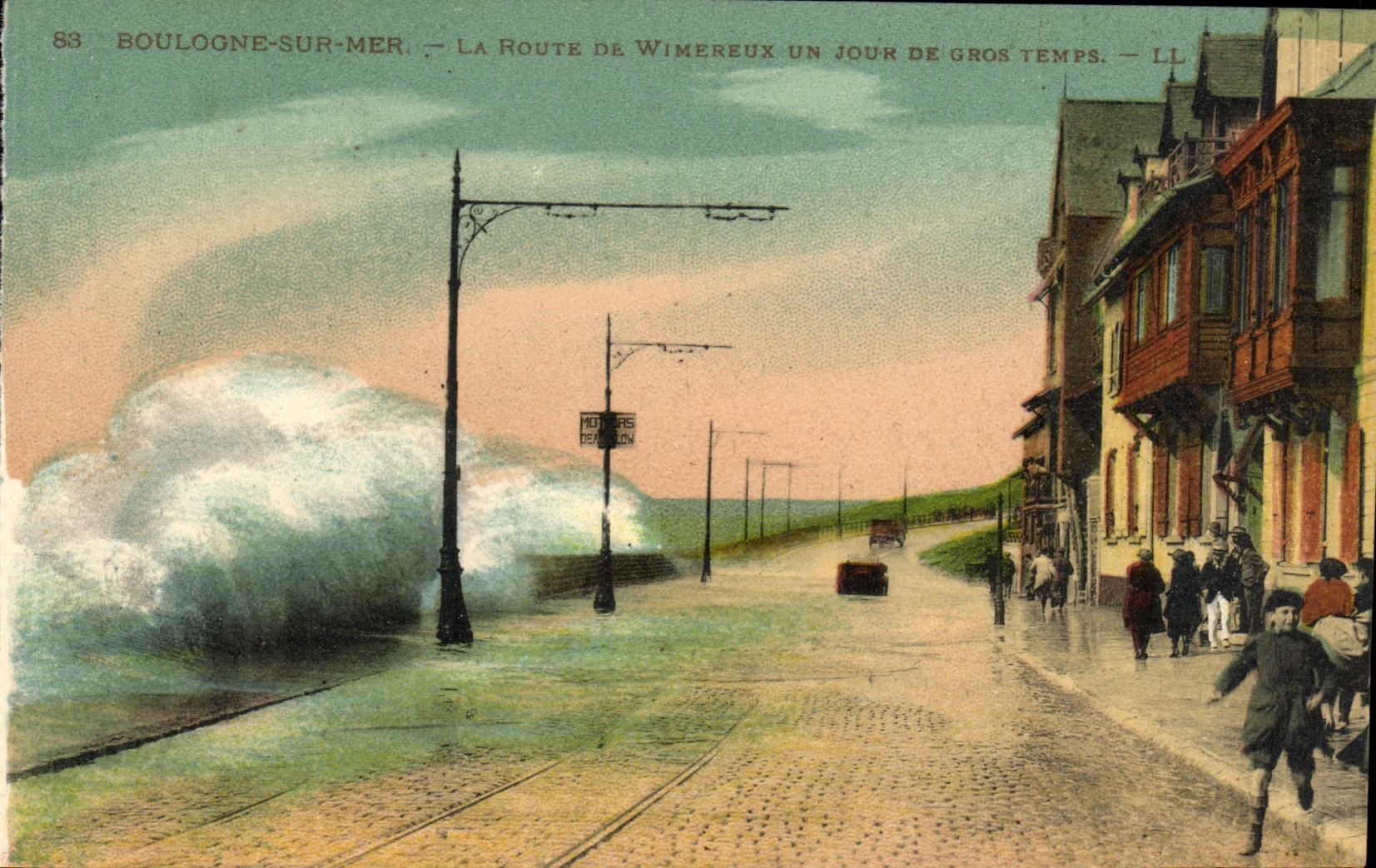 Boulogne-sur-Mer — La Route de Wimereux un jour de gros temps — LL