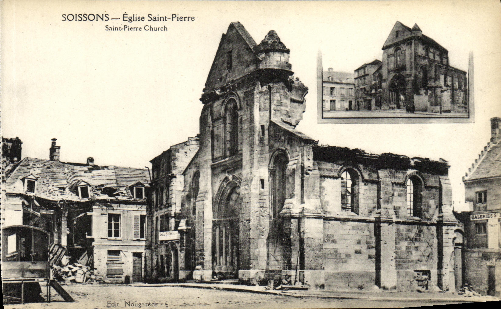 CPA Soissons Eglise Saint Pierre Militaria