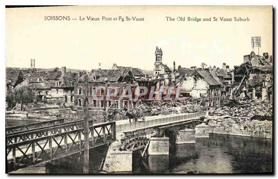Soissons — Le Vieux Pont et Fg St-Vaast — N°27, éditeur Naugay