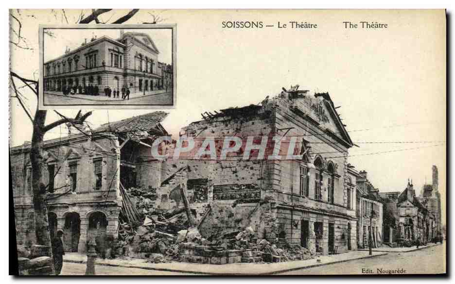 CPA Soissons Le Theatre Militaria