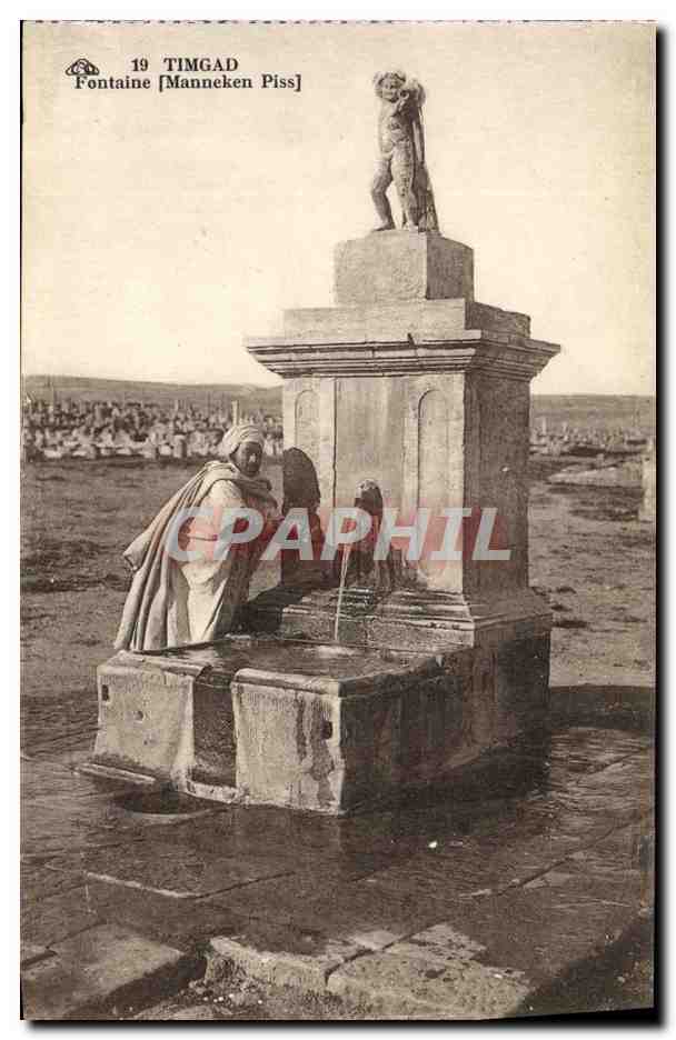 CPA Ruines Romaines De Timgad Fontaine Manneken Pis