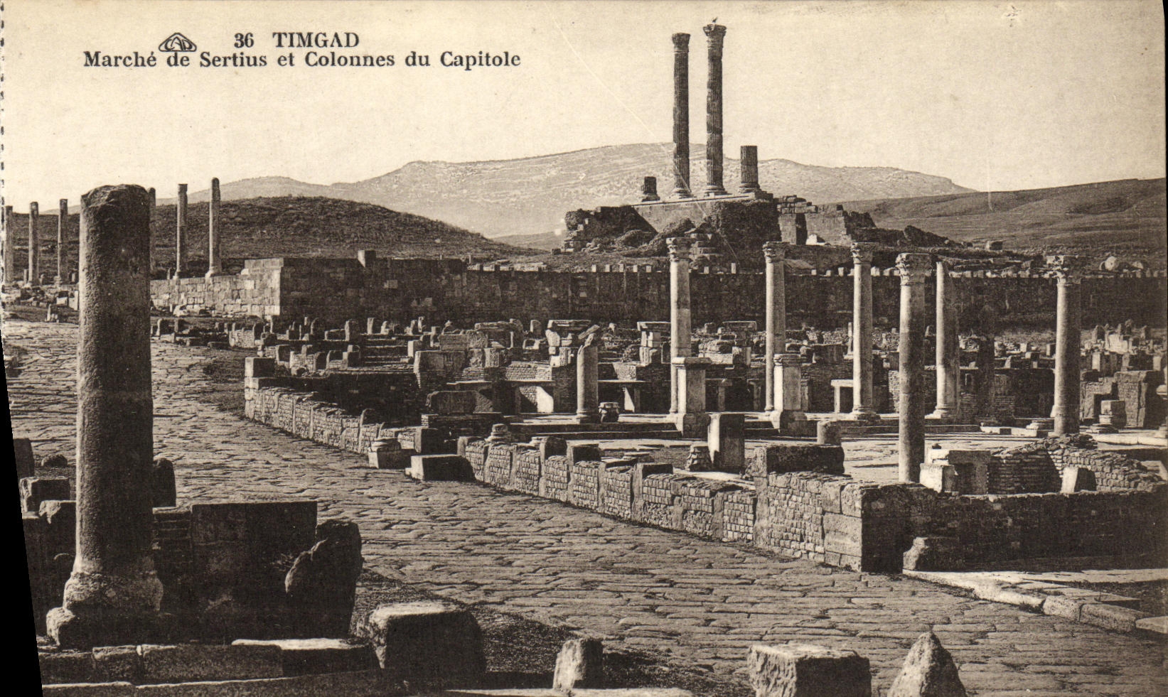 Timimad — Marché de Sertius et Colonnes du Capitole — CPA PHIL