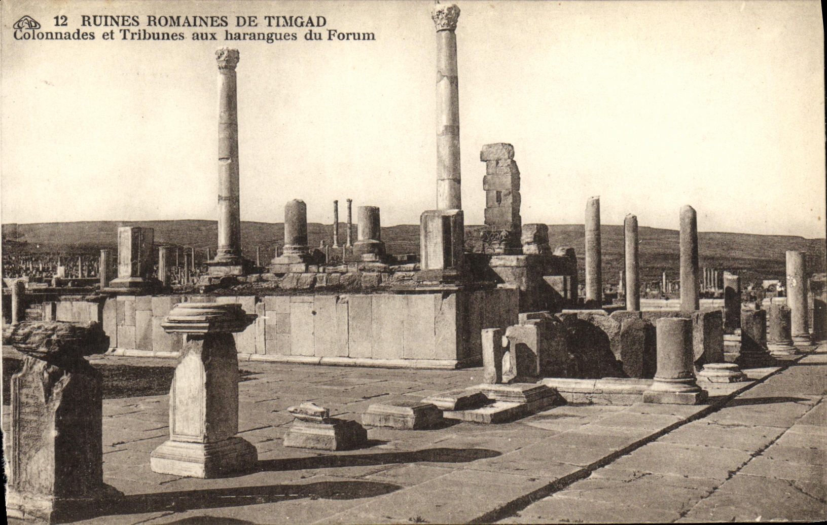 Ruines romaines de TimgaD — Colonnades et tribunes aux harangues du Forum — Cie Alinéa, Strasbourg