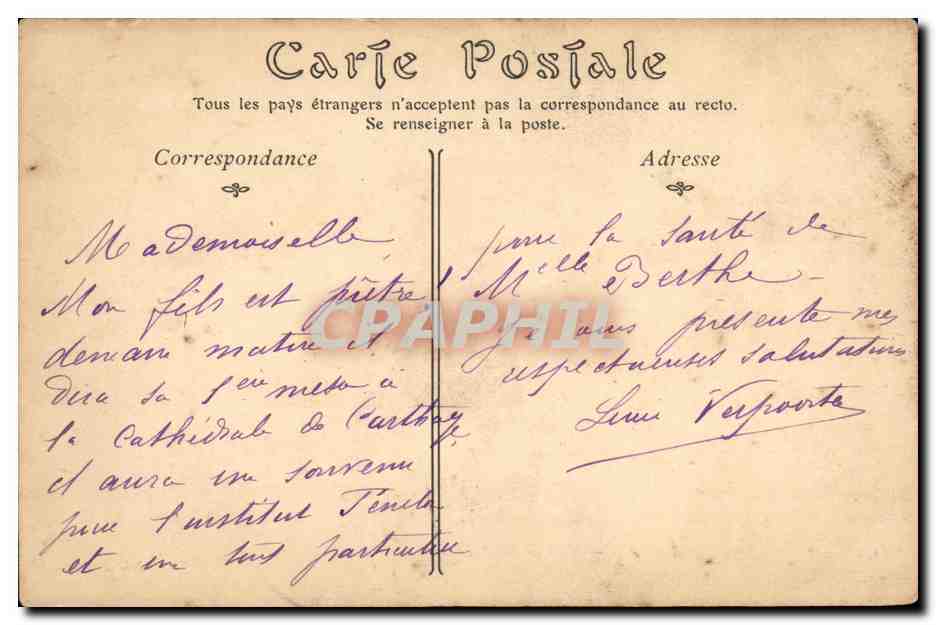 CPA Carthage Mort de Saint Louis — Verso