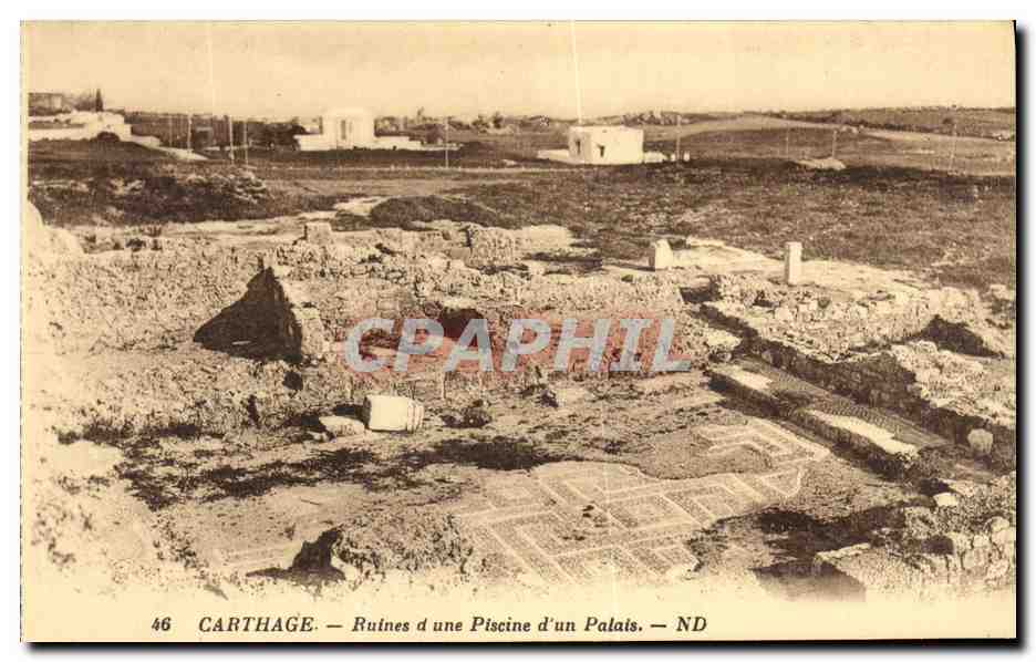 CPA Carthage Ruines d Une Piscine d Un Palais