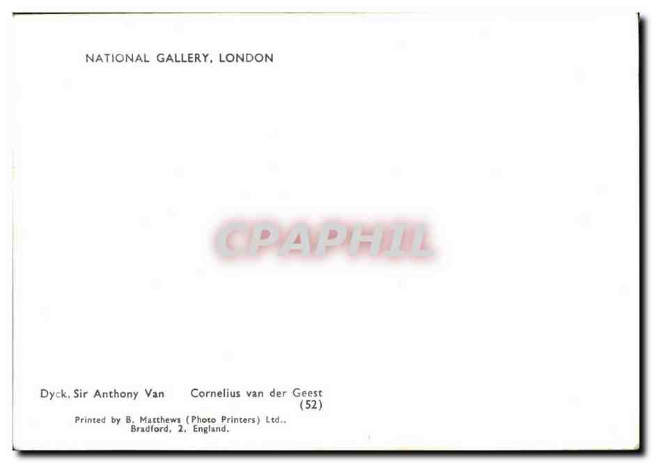 CPM National Gallery London Duck Sir Anthony Van Cornelius van der Geest — Rückseite