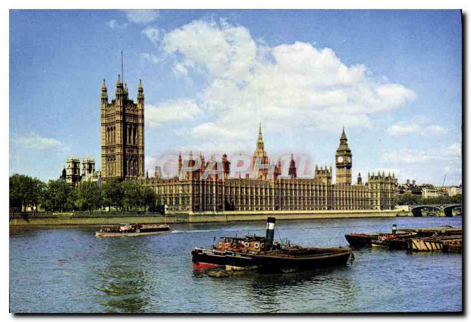 CPM London The Houses of Parliament on the Bank of The Thames at Westminster