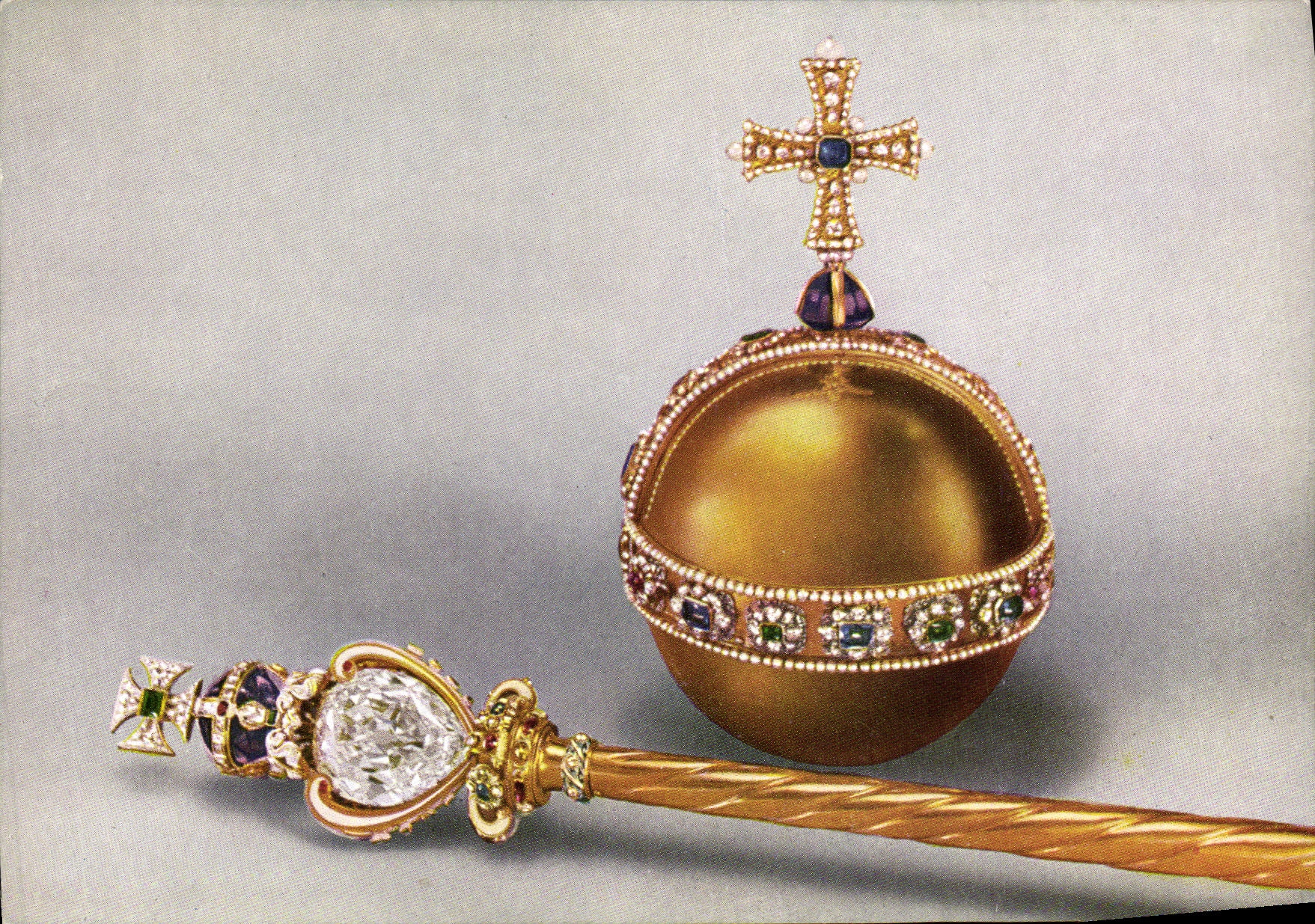 CPA The Sovereign s Orb And Head Of th sovereign s sceptre Charles II