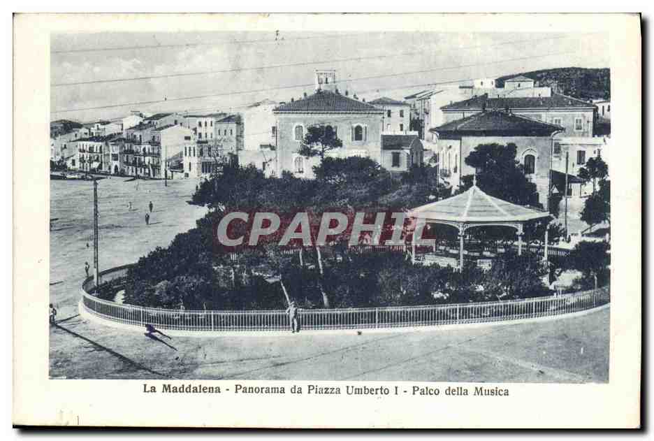 CPA La Maddalena Panorama da Pizazza Umberto Palco della Musica