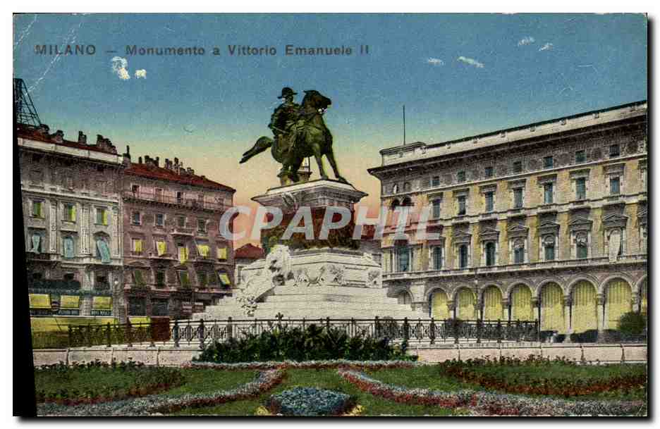 CPA Milano Monument a Vittorio Emanuele II