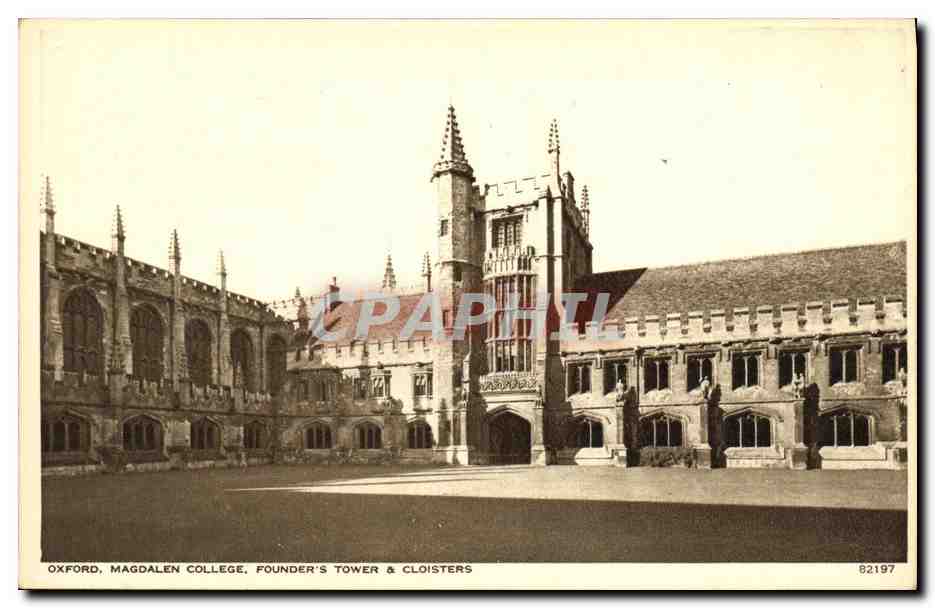 Oxford, Magdalen College, Founder's Tower & Cloisters — Photochrom Co. Ltd. n° 82197