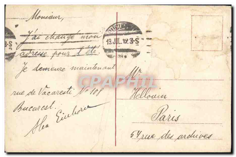 CPA Bucuresti Monumentul JC Bratianu Roumanie — Rückseite
