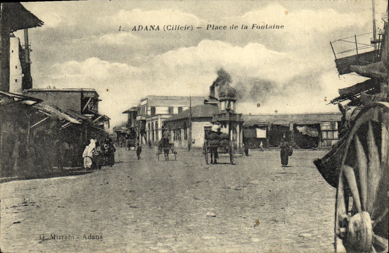 CPA Adana Place de la Fontaine Cilicie