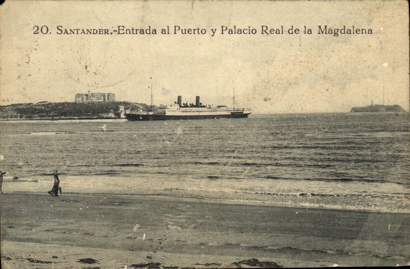 Santander — Entrada al Puerto y Palacio Real de la Magdalena — Édition La Ideal, Santander, n°20
