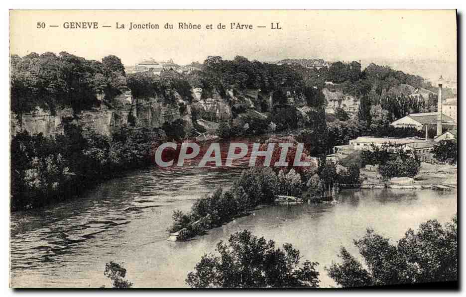 CPA Geneve La Jonction du Rhone et de L Arve