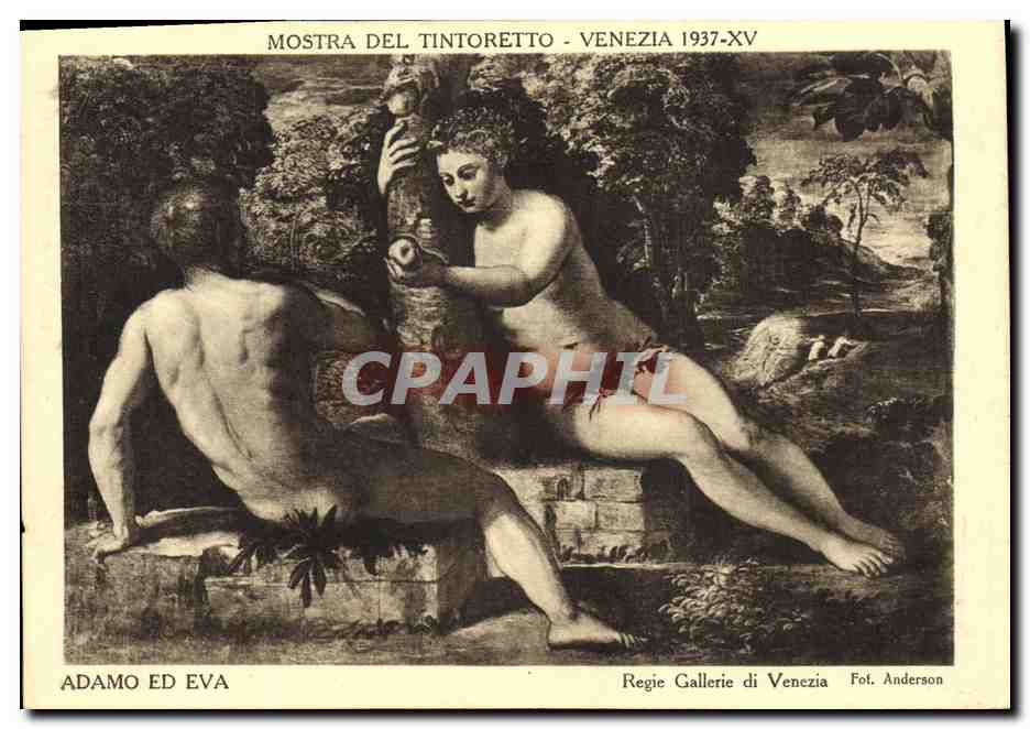 CPA Mostra Del Tintoretto Venezia Adamo ed Eva