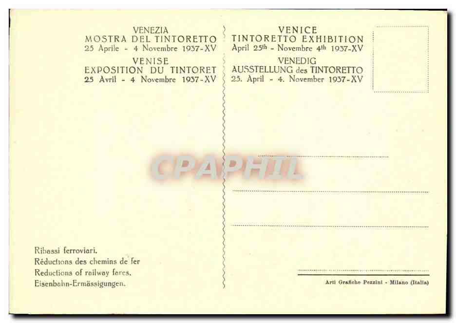 CPA Mostra Del Tintoretto Venezia Crocifissione  — Rückseite