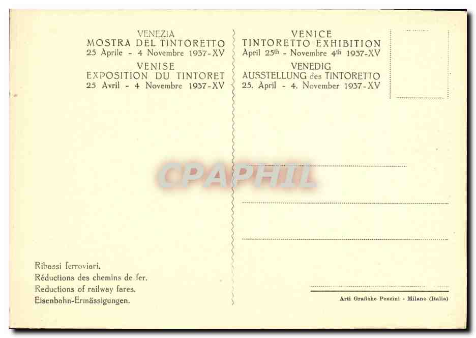 CPA Mostra Del Tintoretto Venezia Ritratto Di Jacopo Sansovino — Rückseite