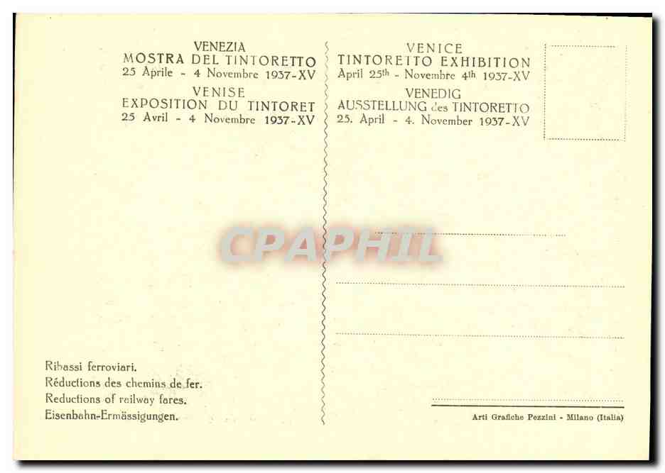CPA Mostra Del Tintoretto Venezia La Deposizione — Rückseite