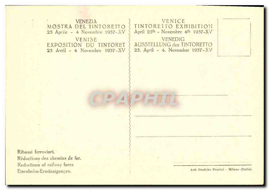 CPA Mostra Del Tintoretto Venezia Ritratto di Vecchio Senatore — Rückseite