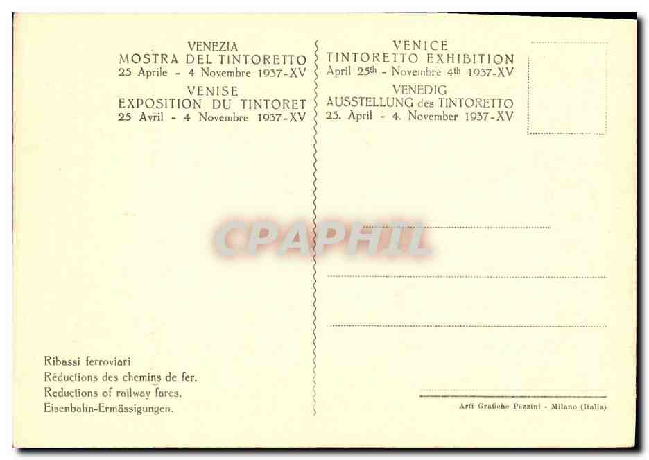 CPA Mostra Del Tintoretto Venezia Autoritratto — Rückseite