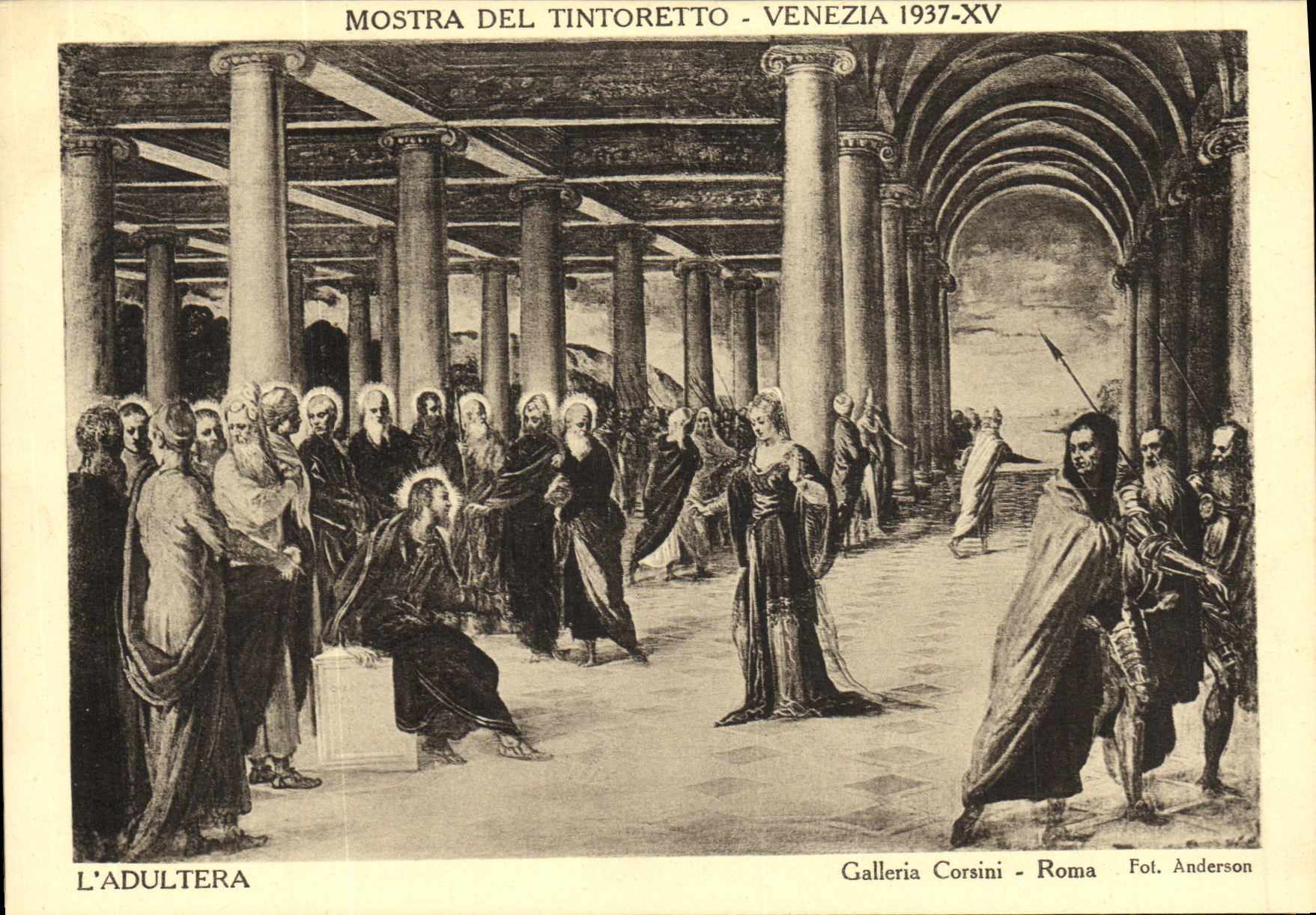 CPA Mostra Del Tintoretto Venezia L adultera