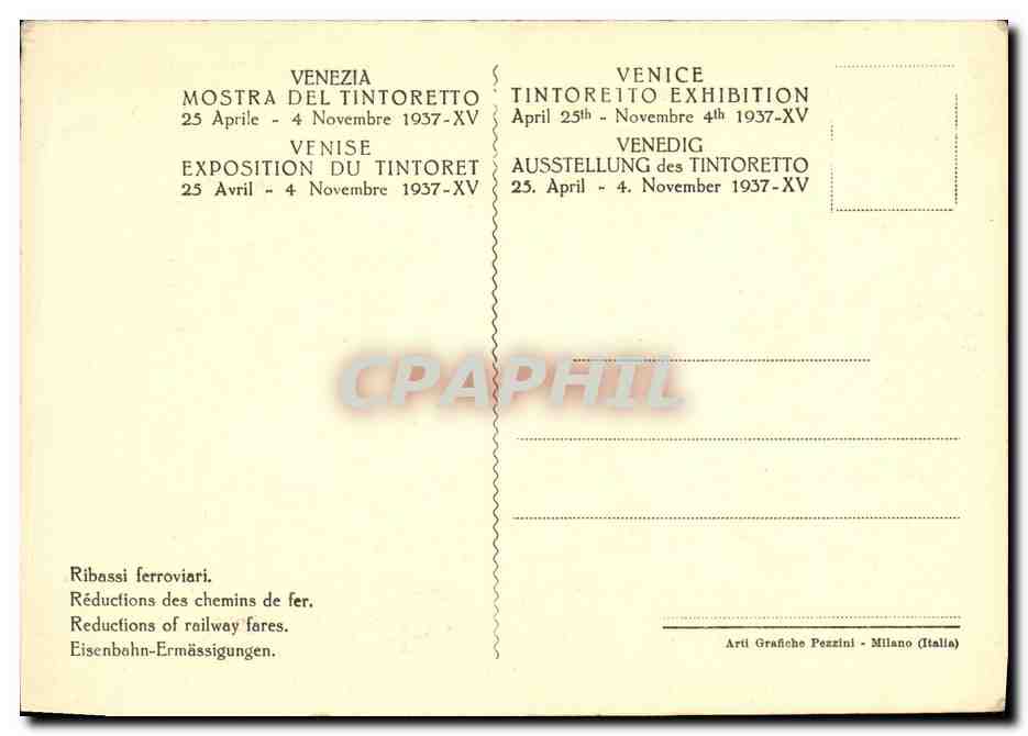 CPA Mostra Del Tintoretto Venezia Martirio Di Santa Caterina — Rückseite