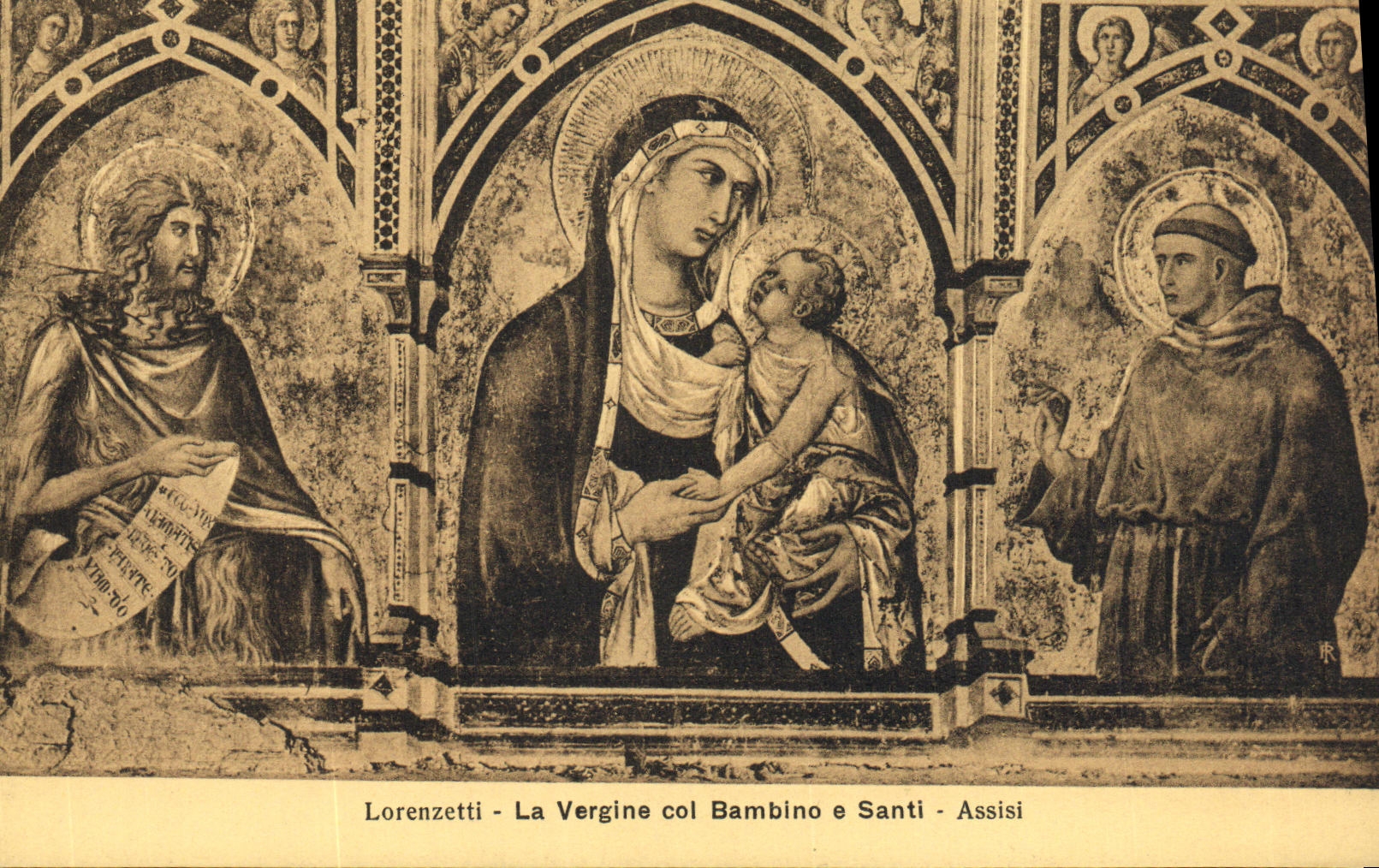 CPA Lorenzetti La Vergine Col Bambino Santi Assisi