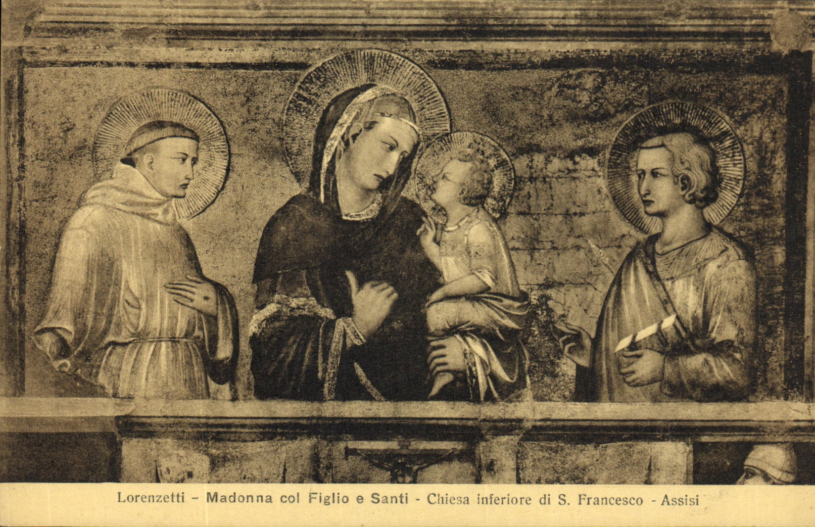 CPA Lorenzetti La Vergine Col Bambino Santi Assisi