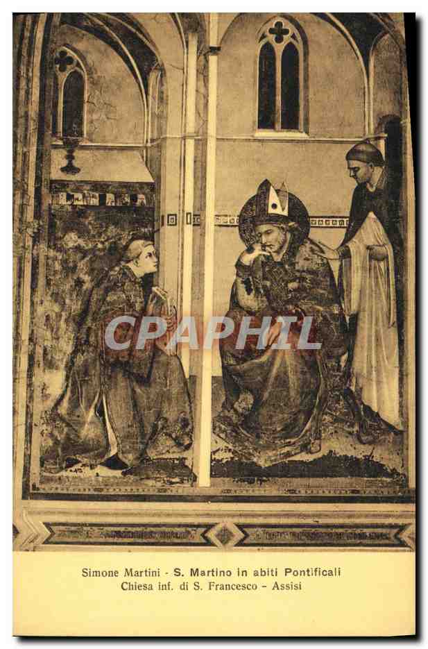 CPA Francesco Assisi Simone Martini s Martino In abiti Pontificali Chiesa inf di