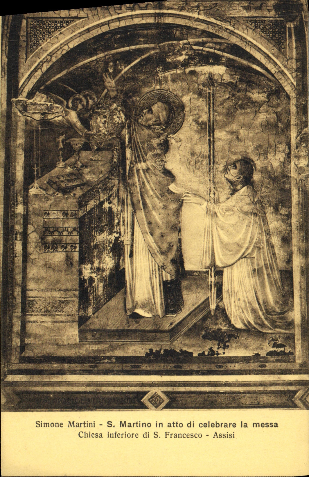 Simone Martini - Saint Martin en train de célébrer la messe - Chiesa inferiore di S. Francesco - Assisi