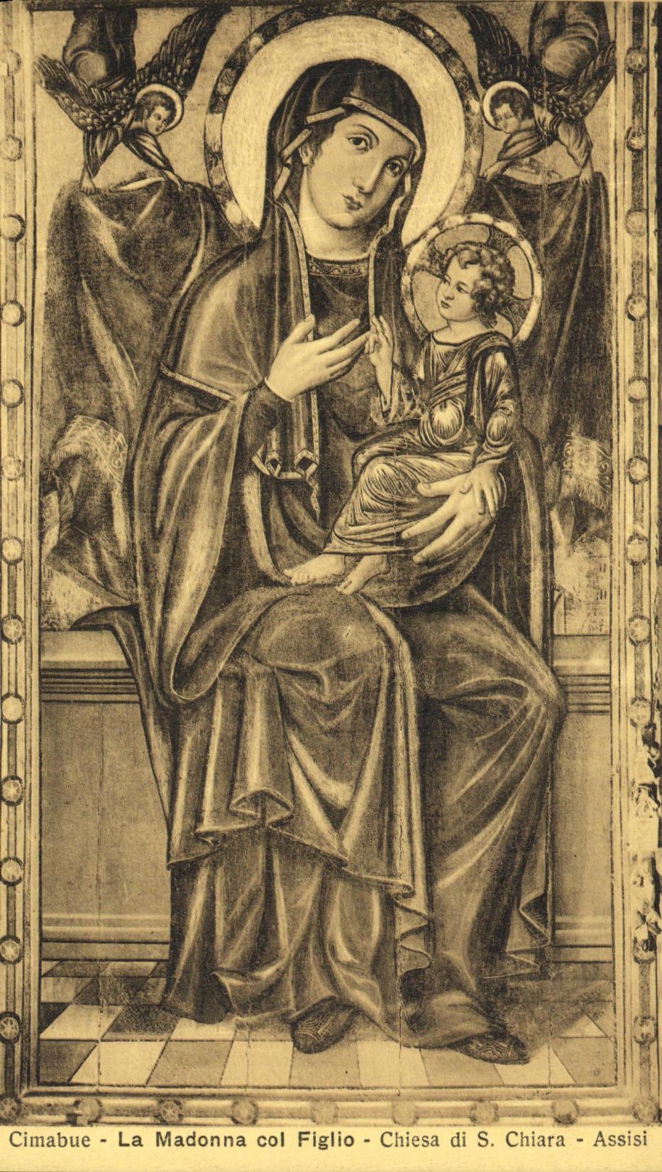 CPA Francesco Assisi Cimabue La Madonna Col Figlio Chiesa di Chiara
