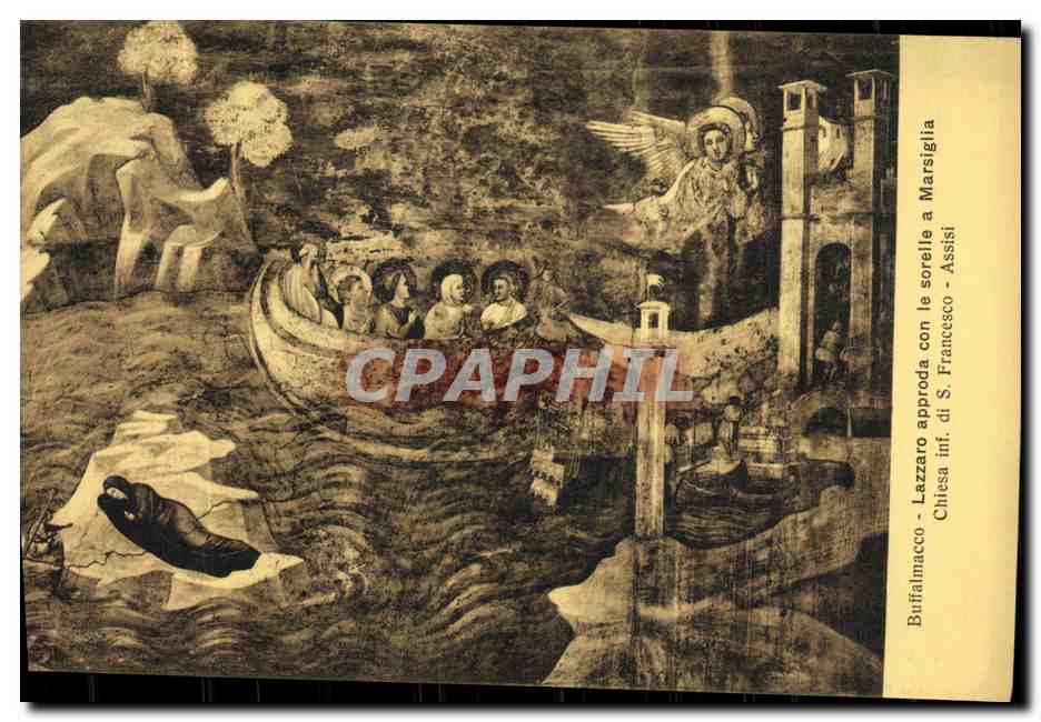 CPA Francesco Assisi Buffalmacco Lazzaro Approda Con le Sorelle a Marsiglia Chiesa