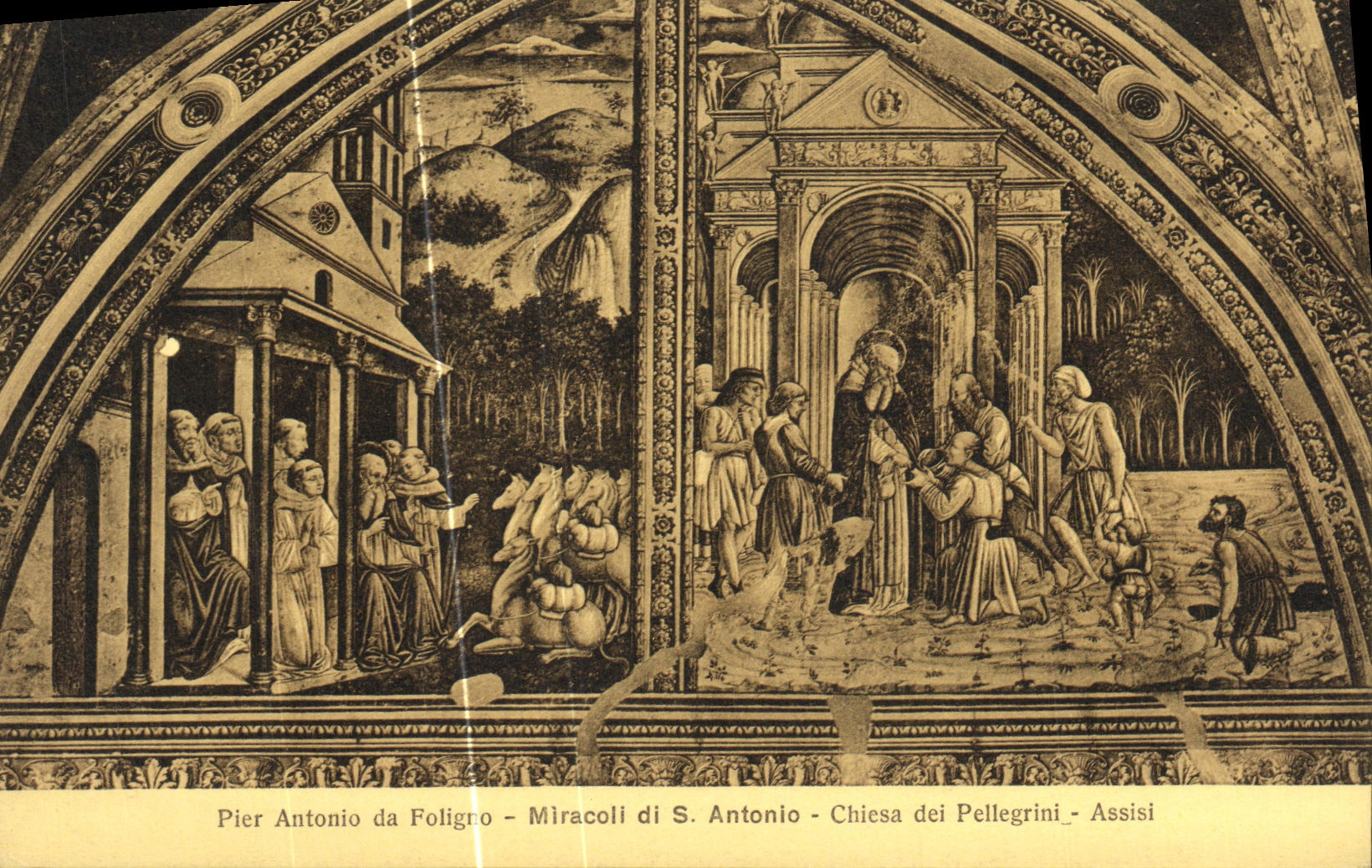 CPA Assisi Pier Antonio da Foligro Miracoll di Chiesa dei Pellegrini