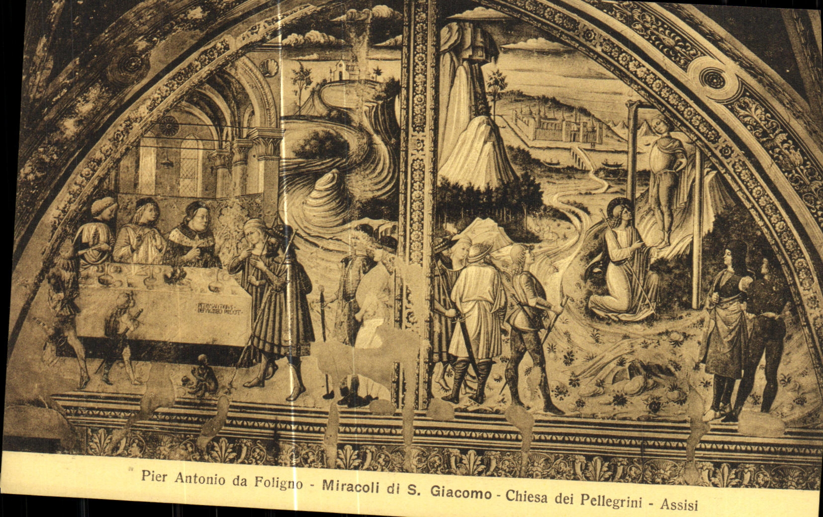 CPA Assisi Pier Antonio da Foligro Miracoll di Chiesa dei Pellegrini