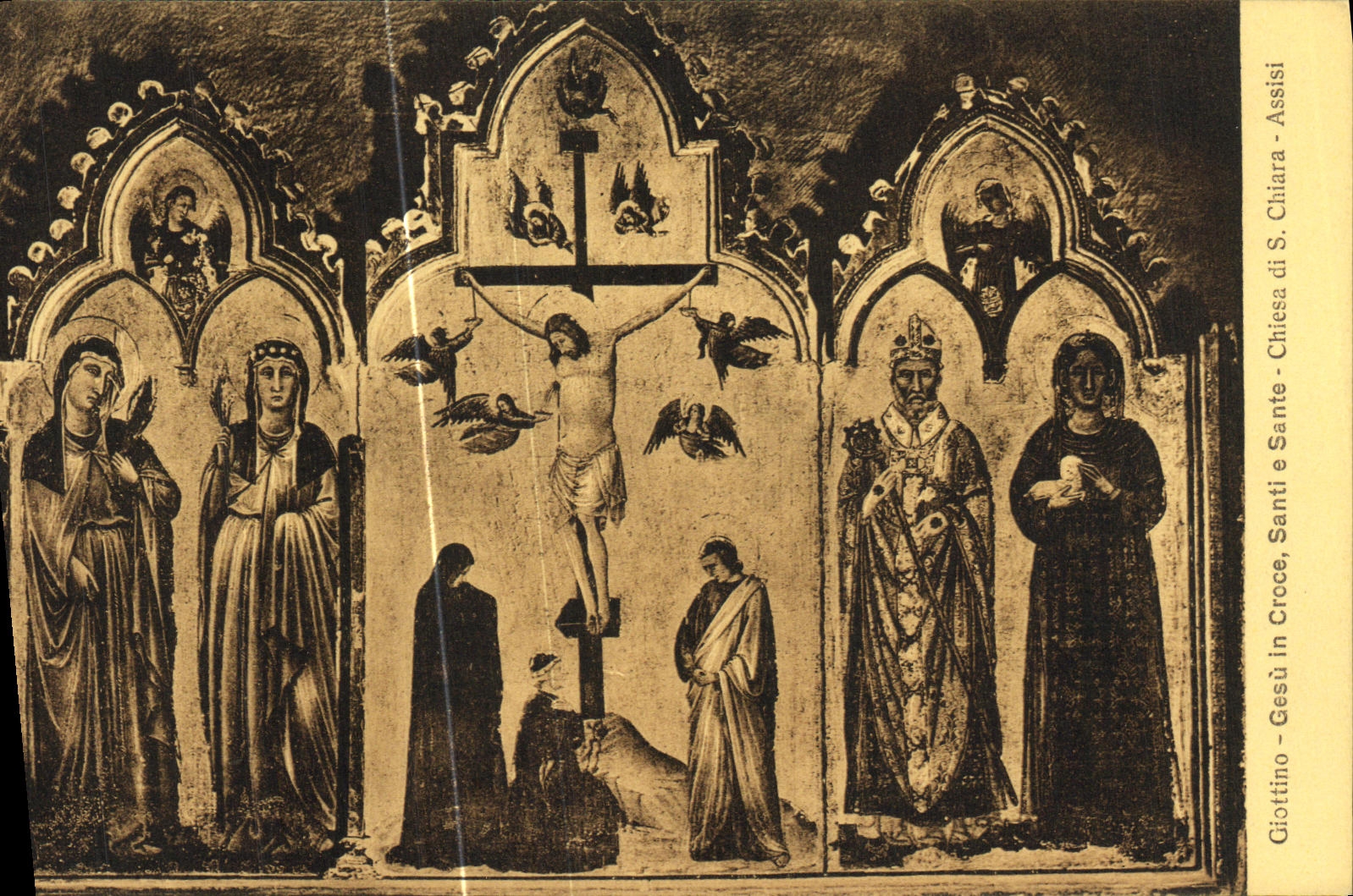 CPA Assisi Giottine Gesu in Croce Sainti Sante Chiesa 