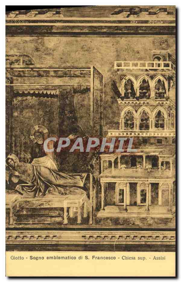 CPA Francesco Assisi Sogno emblematico di S Francesco Chiesa Sup