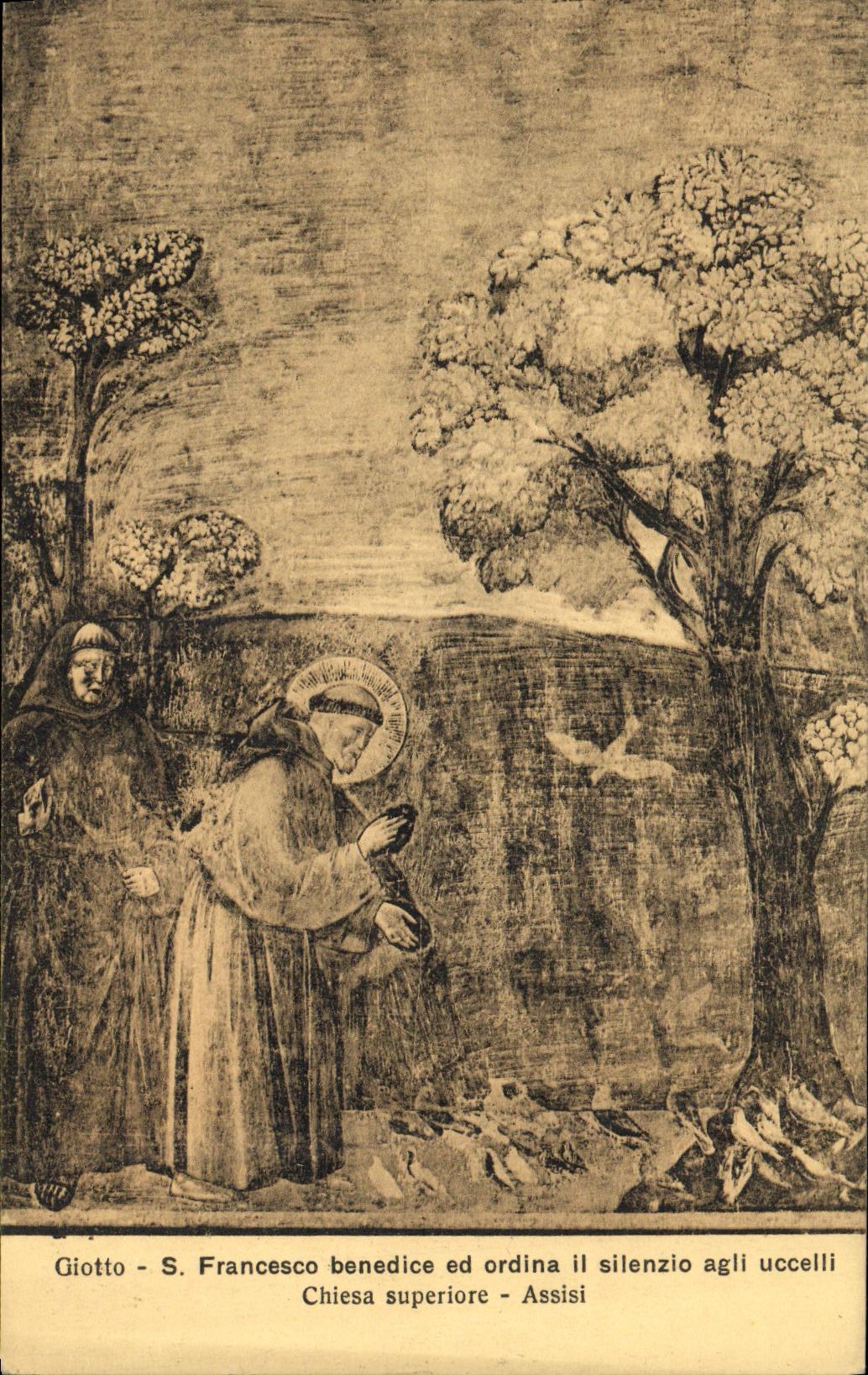 CPA Francesco Assisi Giott Benedice ed Ordina Silenzio agli