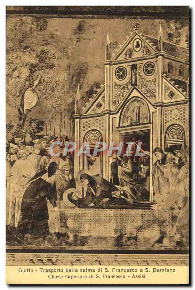 CPA Francesco Assisi Giott Trasporto della Salma di Damiano Chiesa Superiore di 